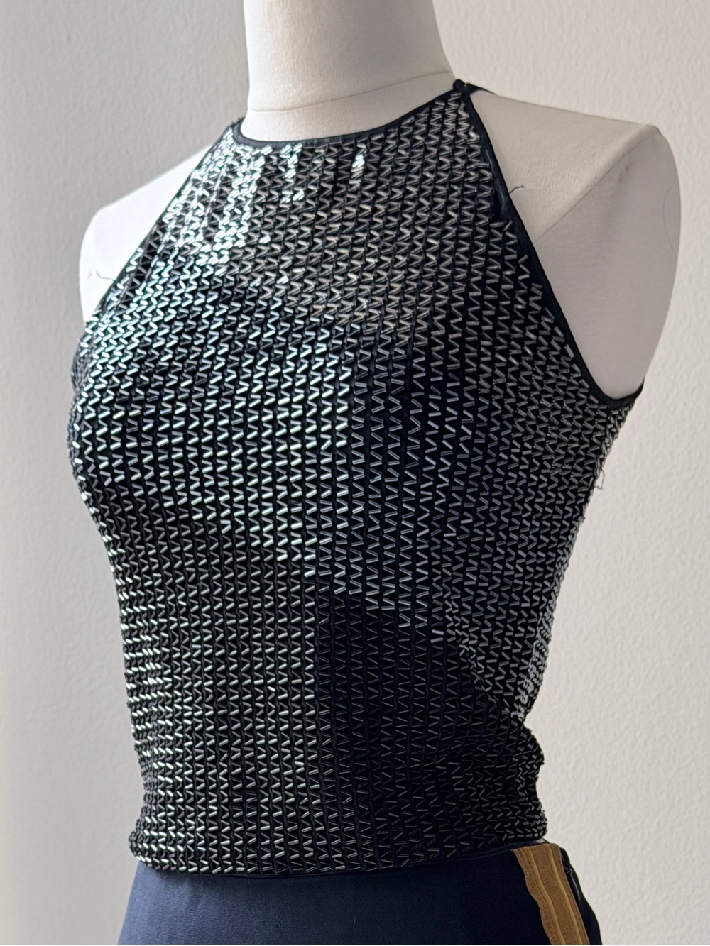 Cache Vintage Cropped Sequin top.